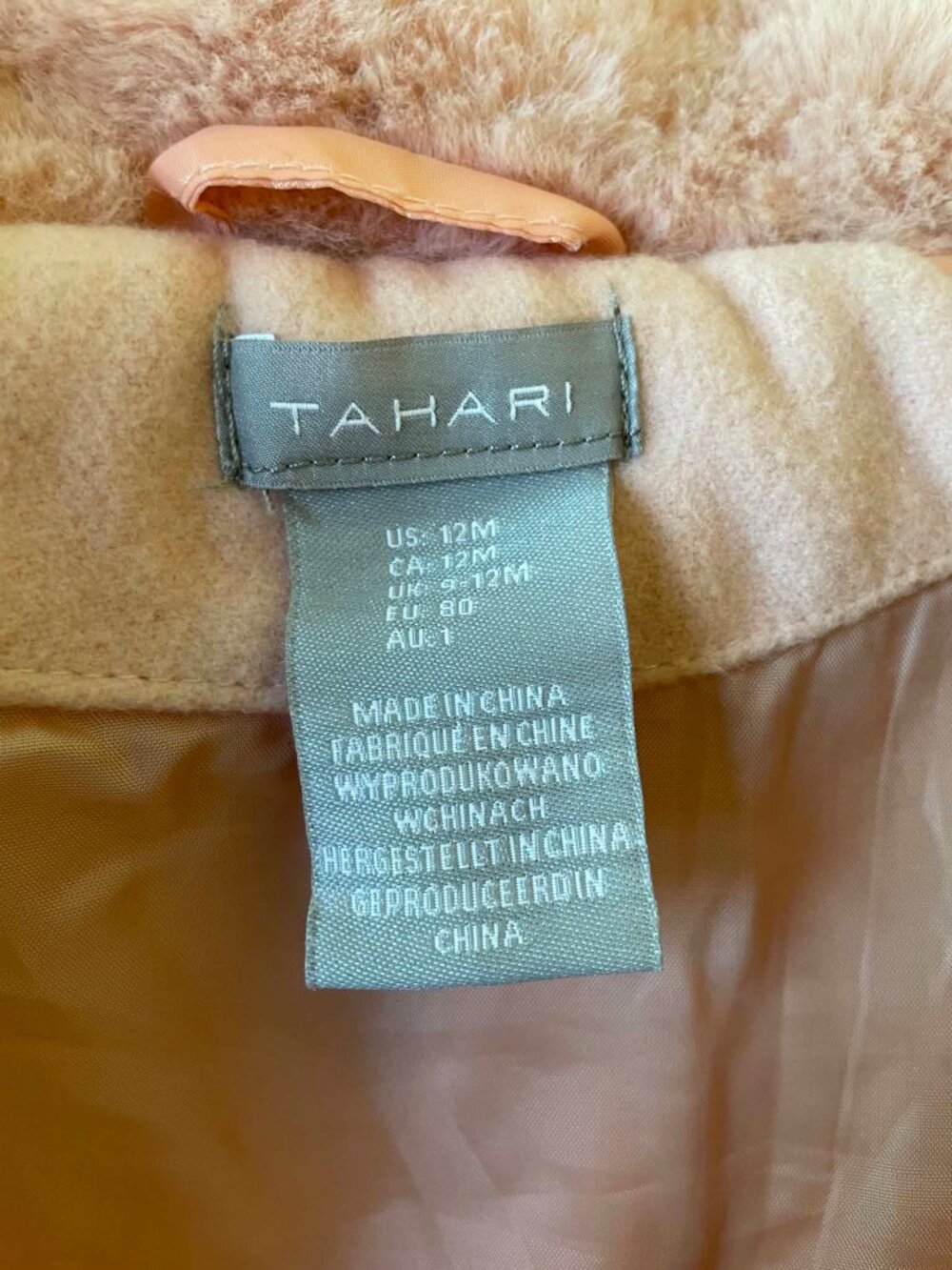 Tahari Girls 12 Month Pink Peacoat Faux Fur Collar Dress Coat - Picture 6 of 6